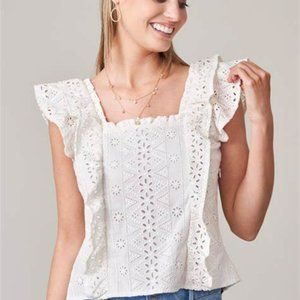 Spartina 449 Taralynn Eyelet Top size M